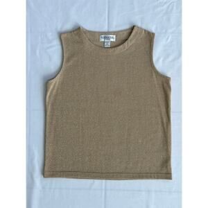 Vintage Bob Mackie Gold Metallic Knit Tank Top  L